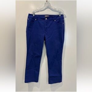 Chico's SO SLIMMING Blue Cropped Pants Size 1.5 Regular US 10